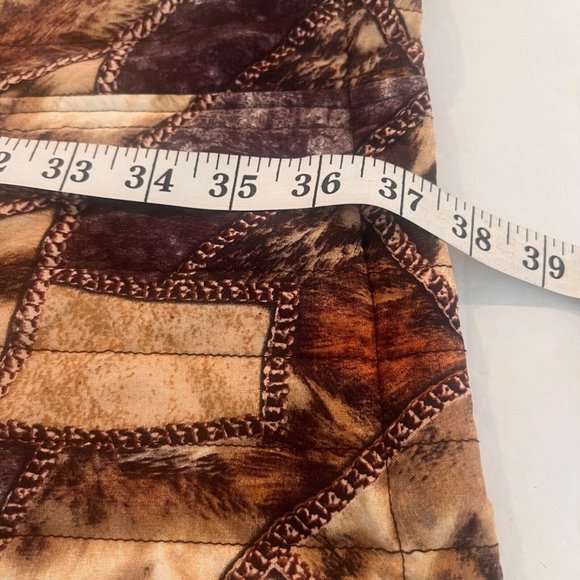 Diane Gilman Browns100% Silk Duster Cardigan Boho Vtg Mandarin Collar - Picture 6 of 9